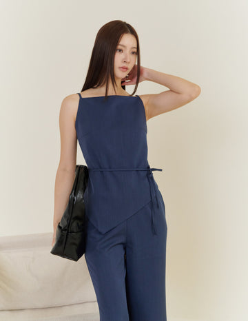 Georgina Asymmetrical Top in Navy