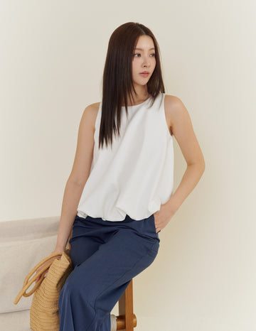 Joyce Bubble Top in White