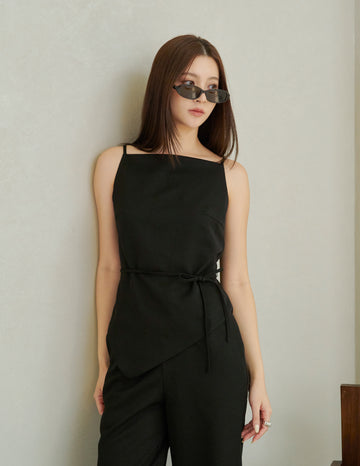 Georgina Asymmetrical Top in Black