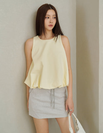 Joyce Bubble Top in Buttermilk