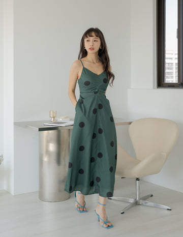 Rayna Polka Dot Dress in Green