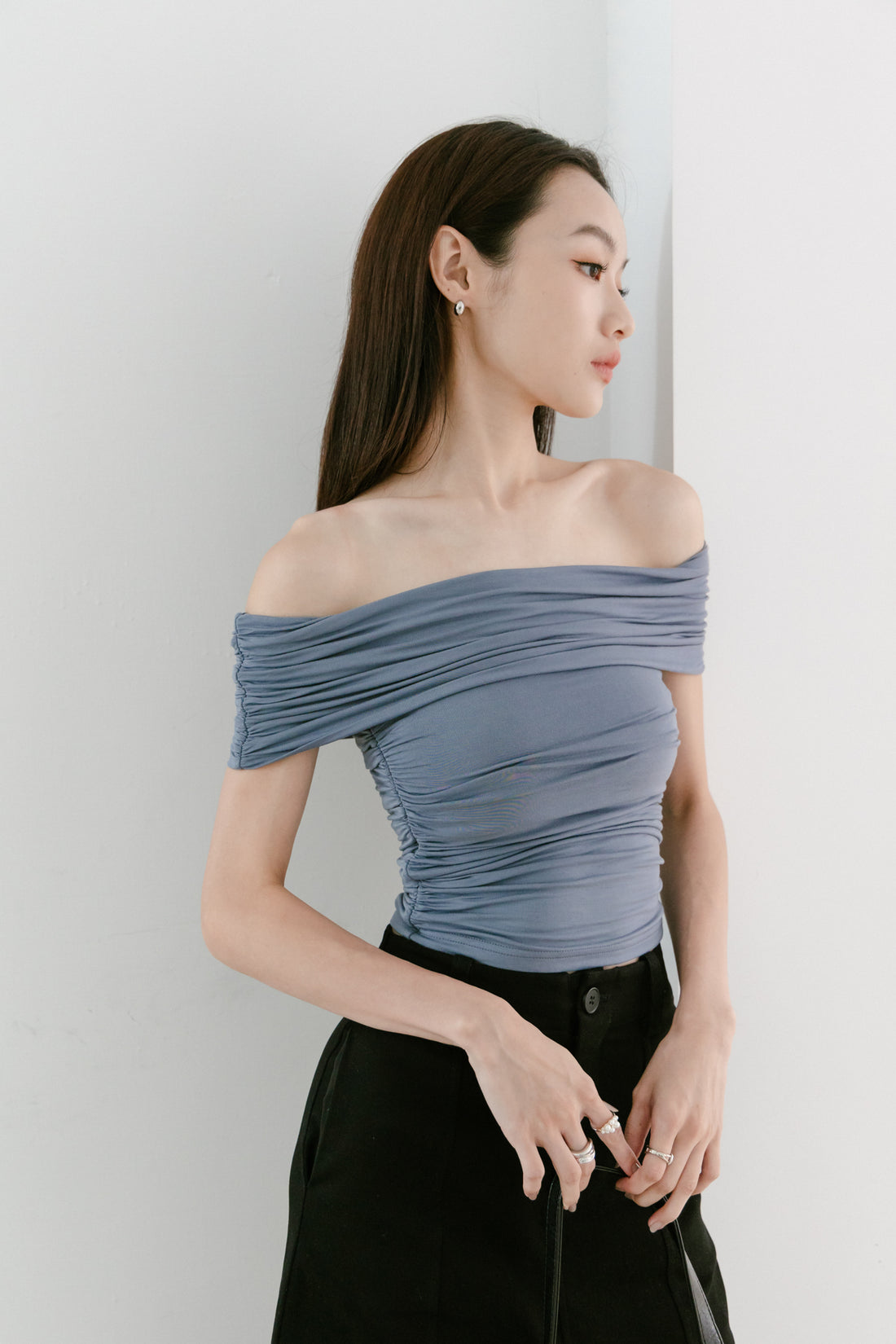 Danica Multi Way Off Shoulder Top in Blue