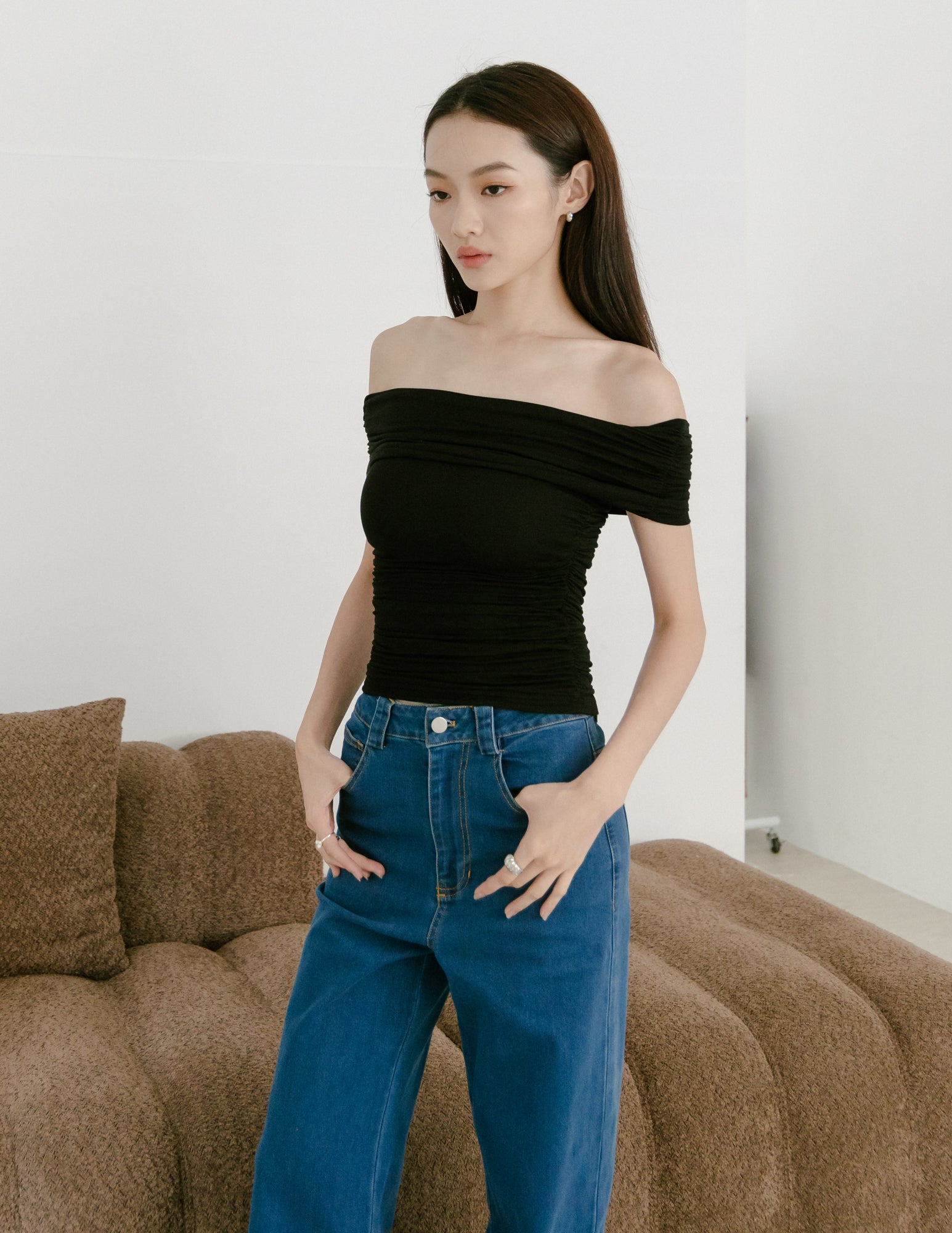 Danica Multi Way Off Shoulder Top in Black