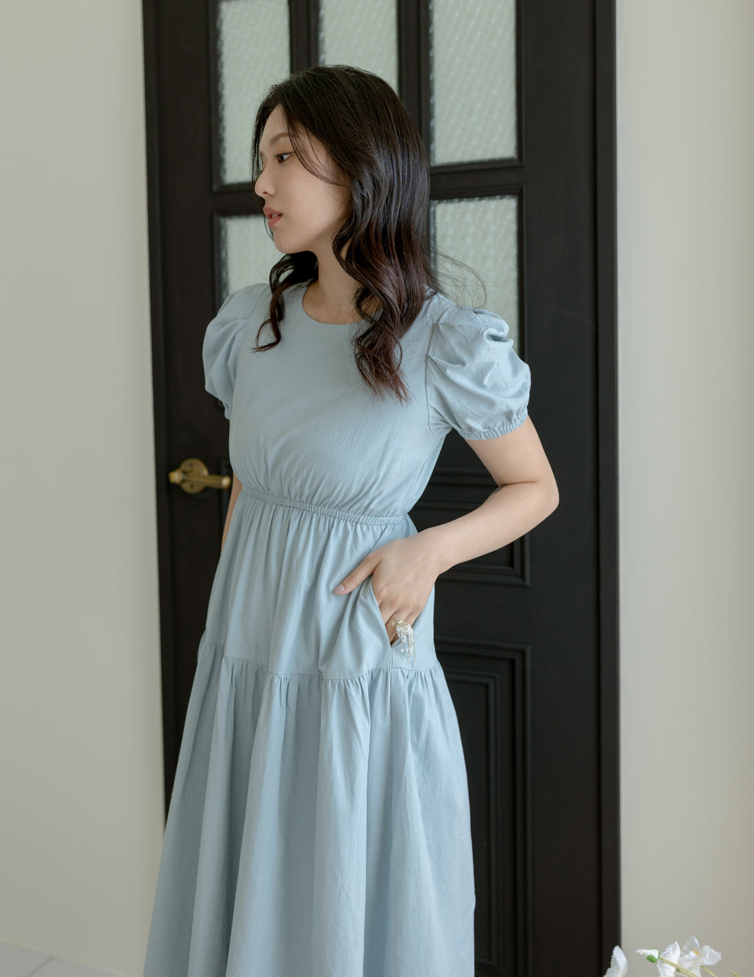 Matilda Tiered Dress in Blue