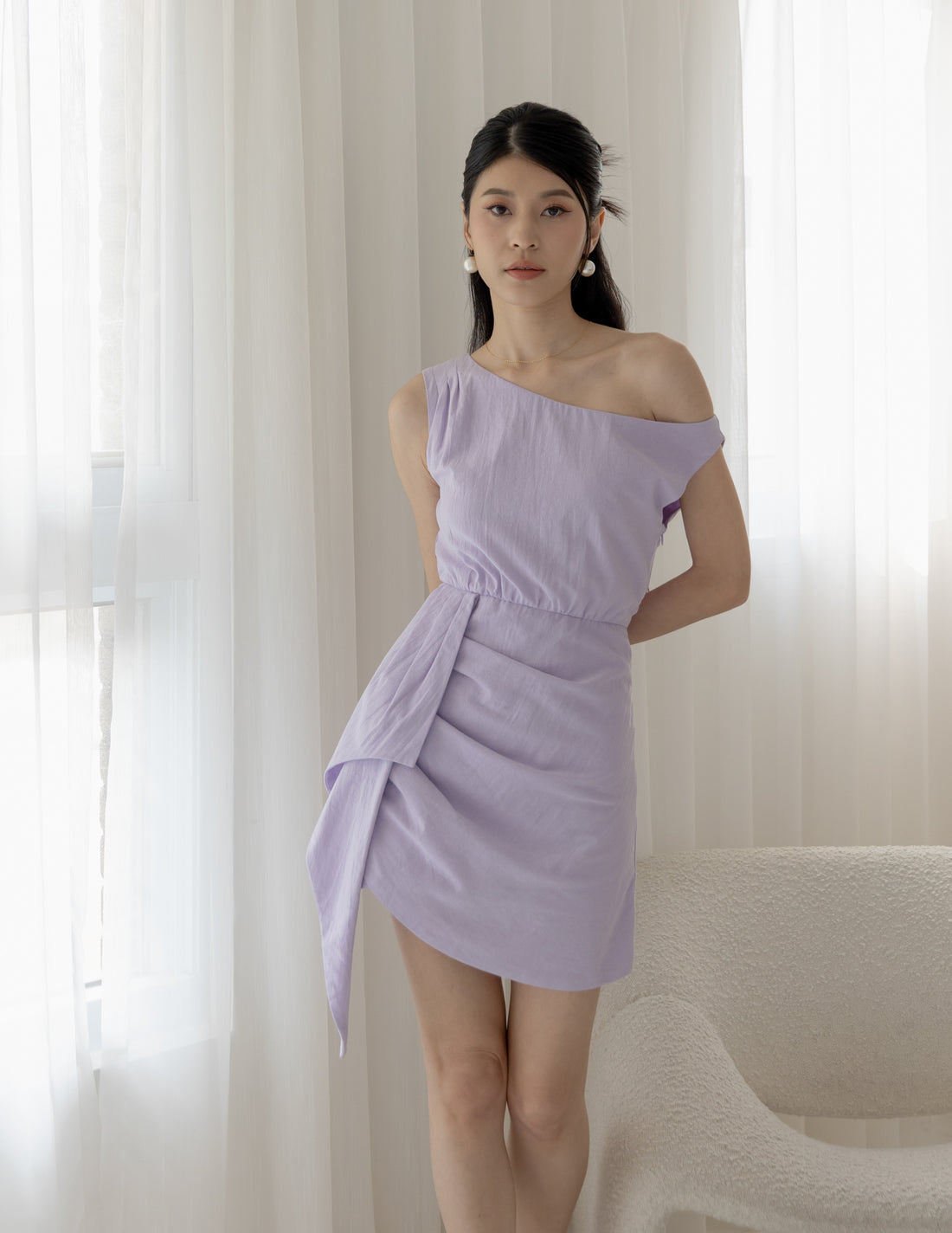 Kelly Linen Dress in Lilac