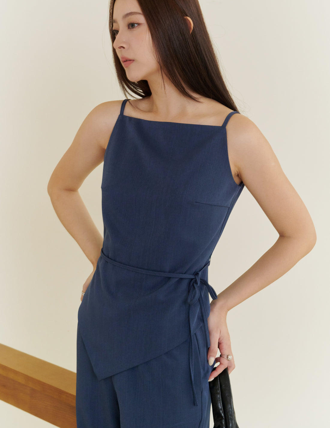 Georgina Asymmetrical Top in Navy