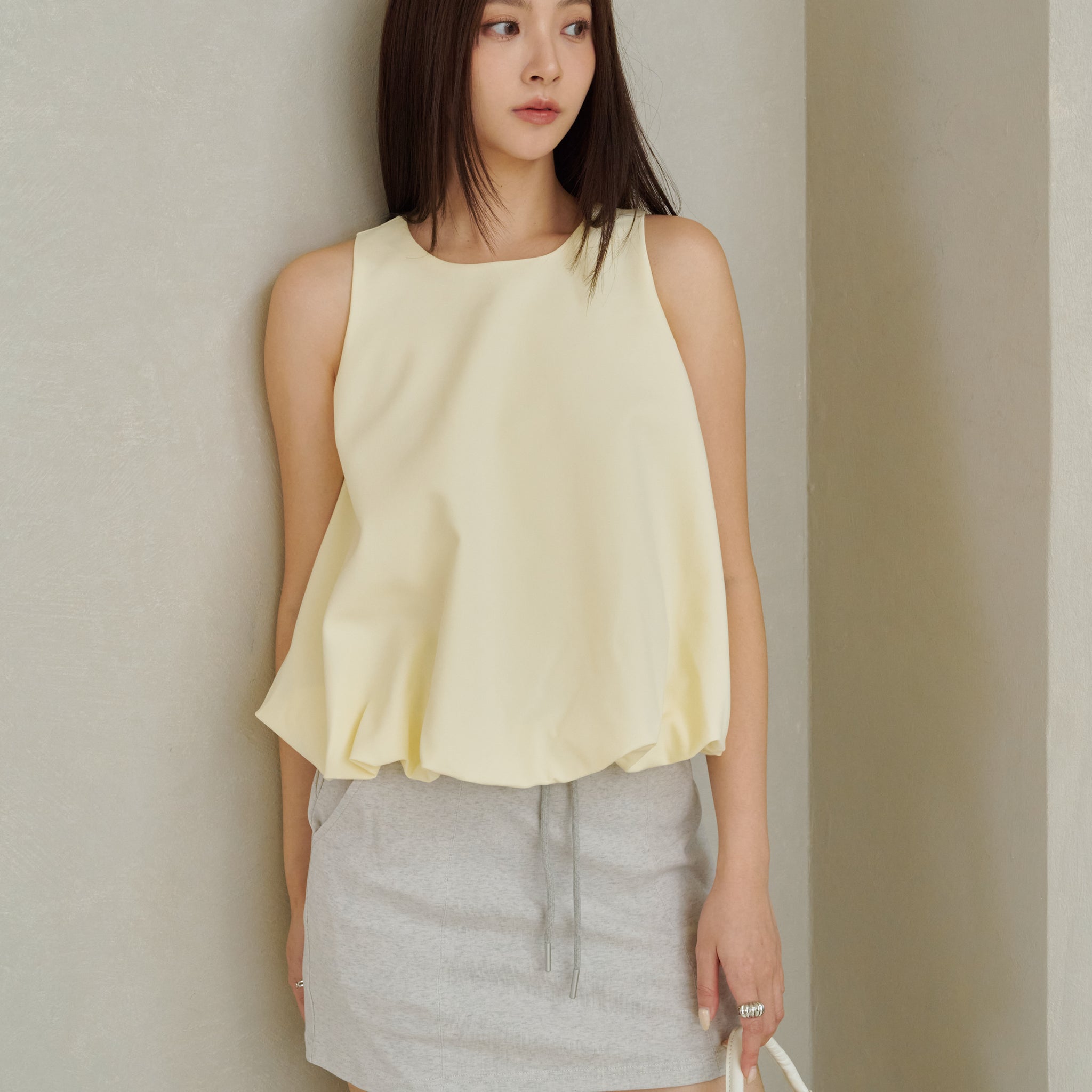 Joyce Bubble Top in Buttermilk