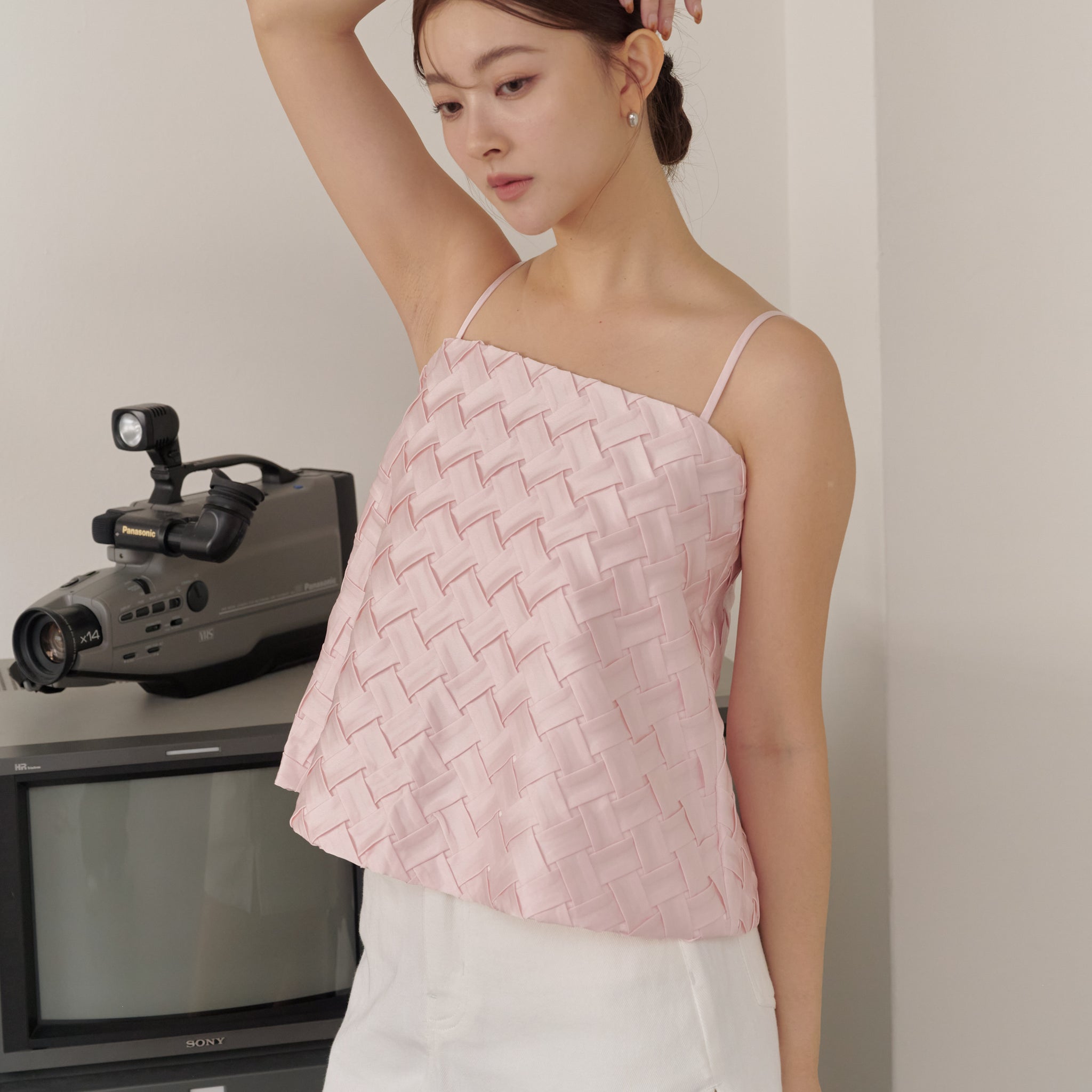 Helena Weave Top in Pink