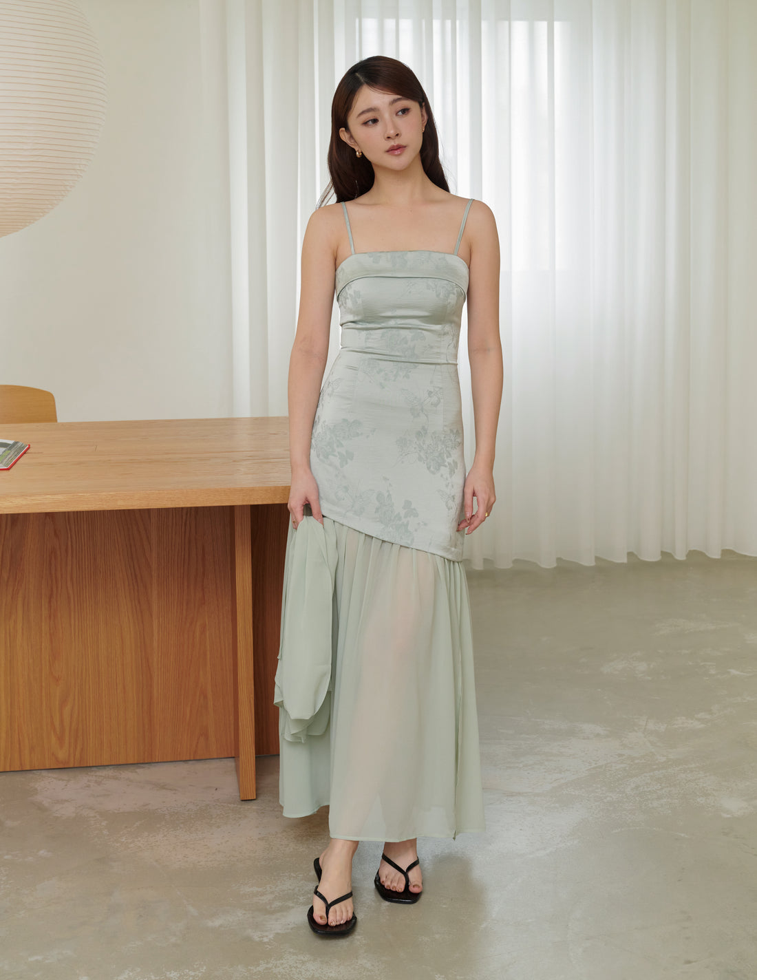 *ETA: 9-11 Feb* Belle Jacquard Scarf Padded Dress in Sage