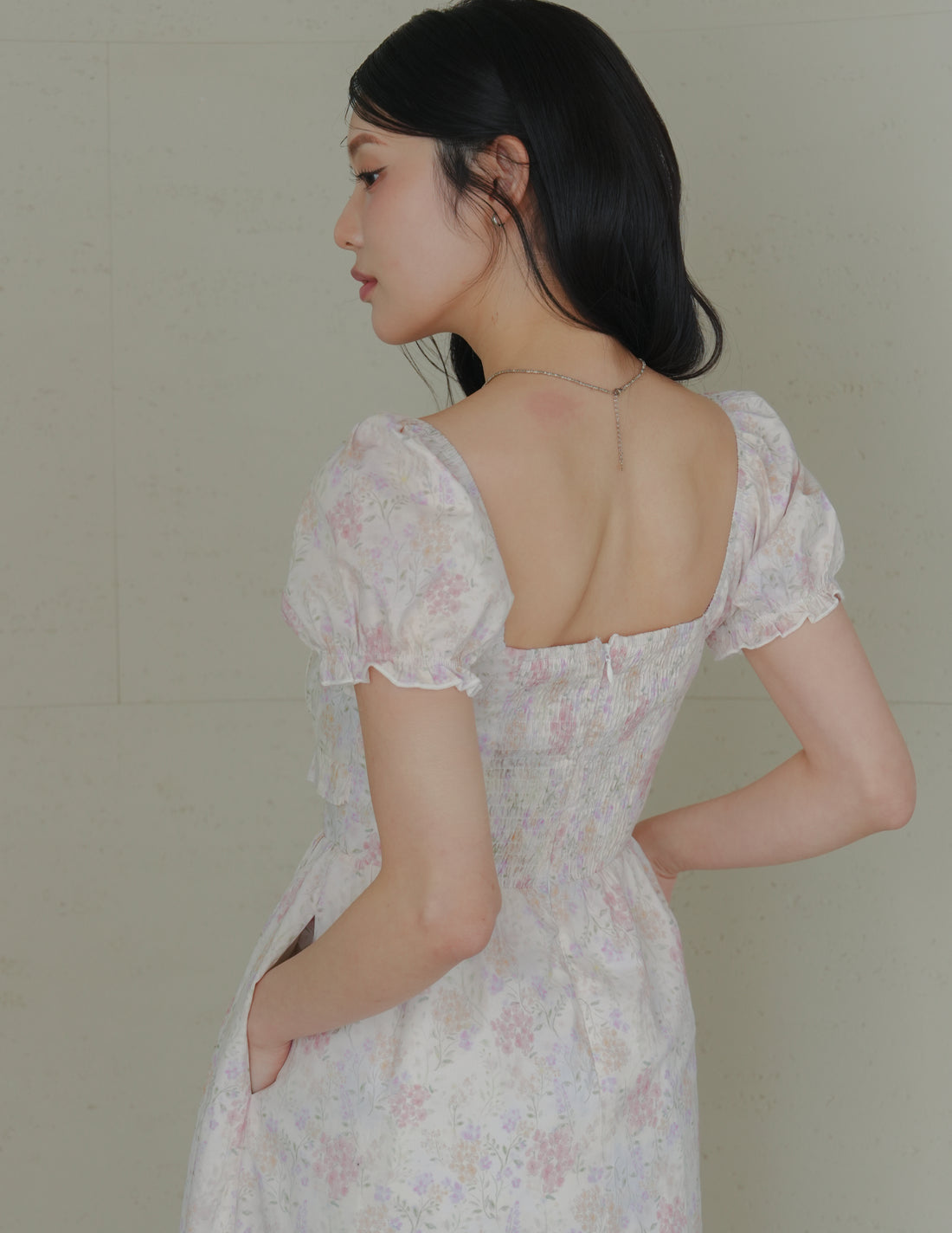 Jasmine Padded Maxi Dress in Blush Floral