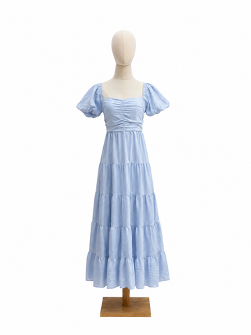 *PO* Lynette Padded Maxi Dress in Powder Blue