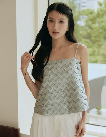 Helena Weave Top in Sage