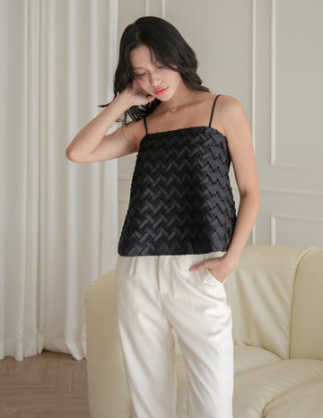 Helena Weave Top in Black