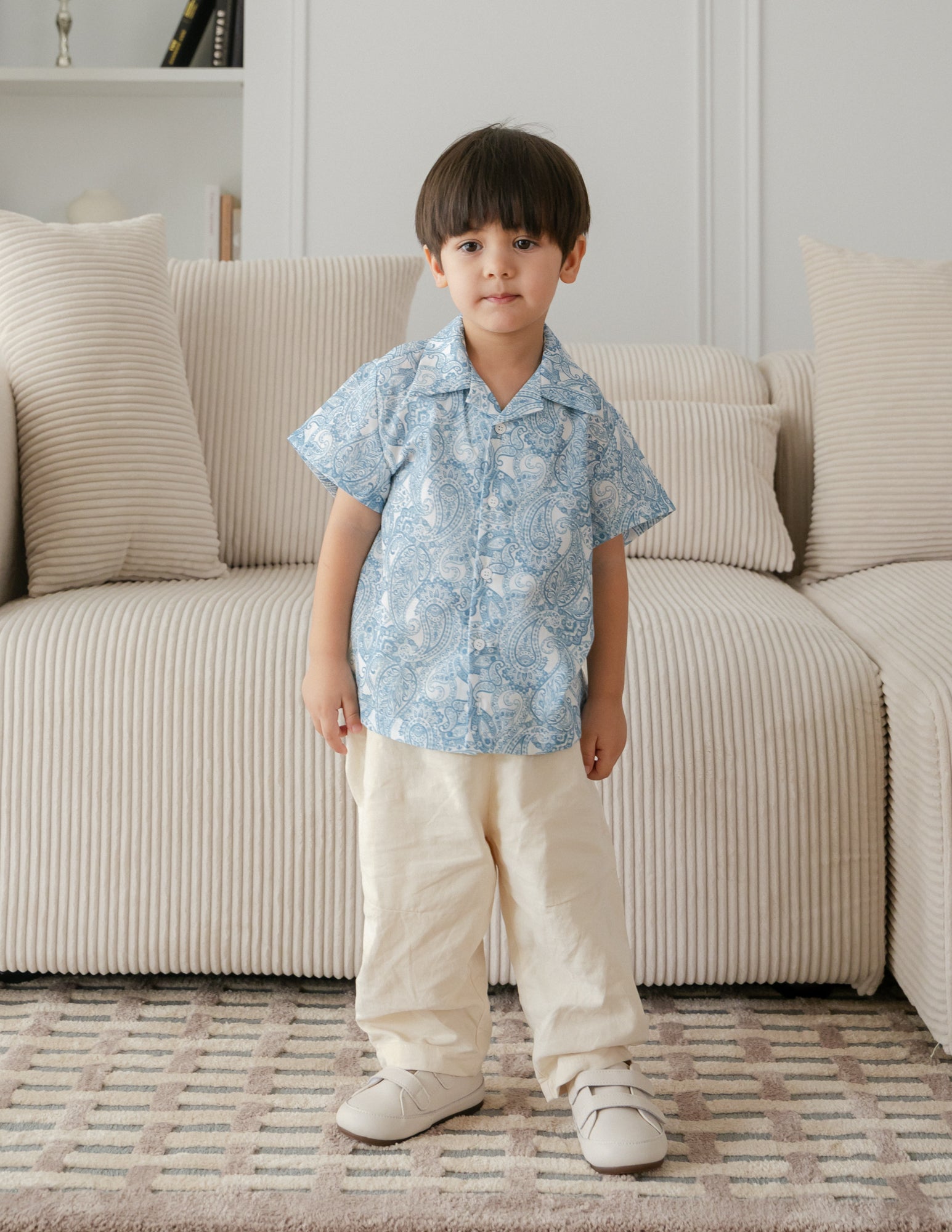 Theo Printed Boy's Shirt in Paisley