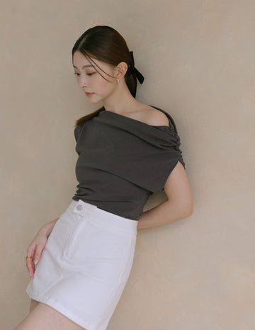 Sofie Asymmetric Top in Charcoal