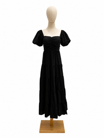 *PO* Lynette Padded Maxi Dress in Black