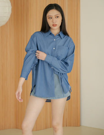 Charlie Oversized Shirt in Denim