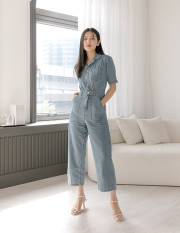 Parker Denim Jumpsuit in Light Wash