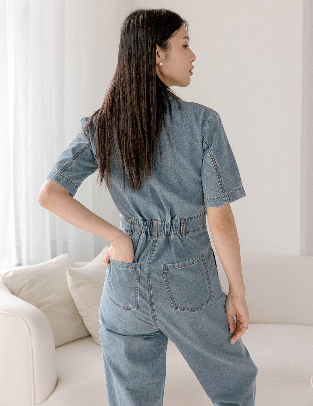 Parker Denim Jumpsuit in Light Wash